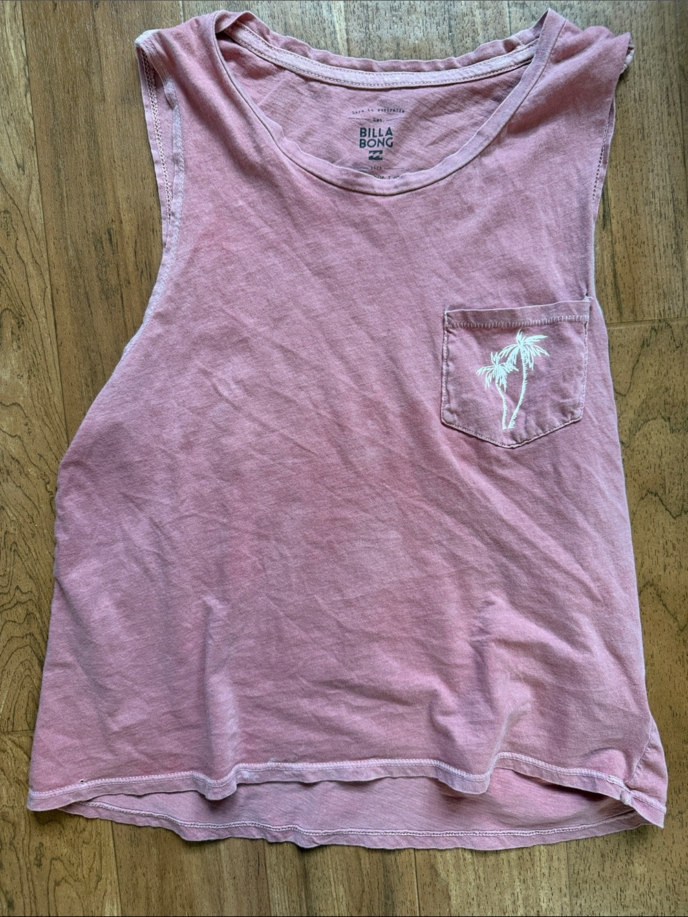 Billabong Dusty Pink Palm Pocket Tank Top